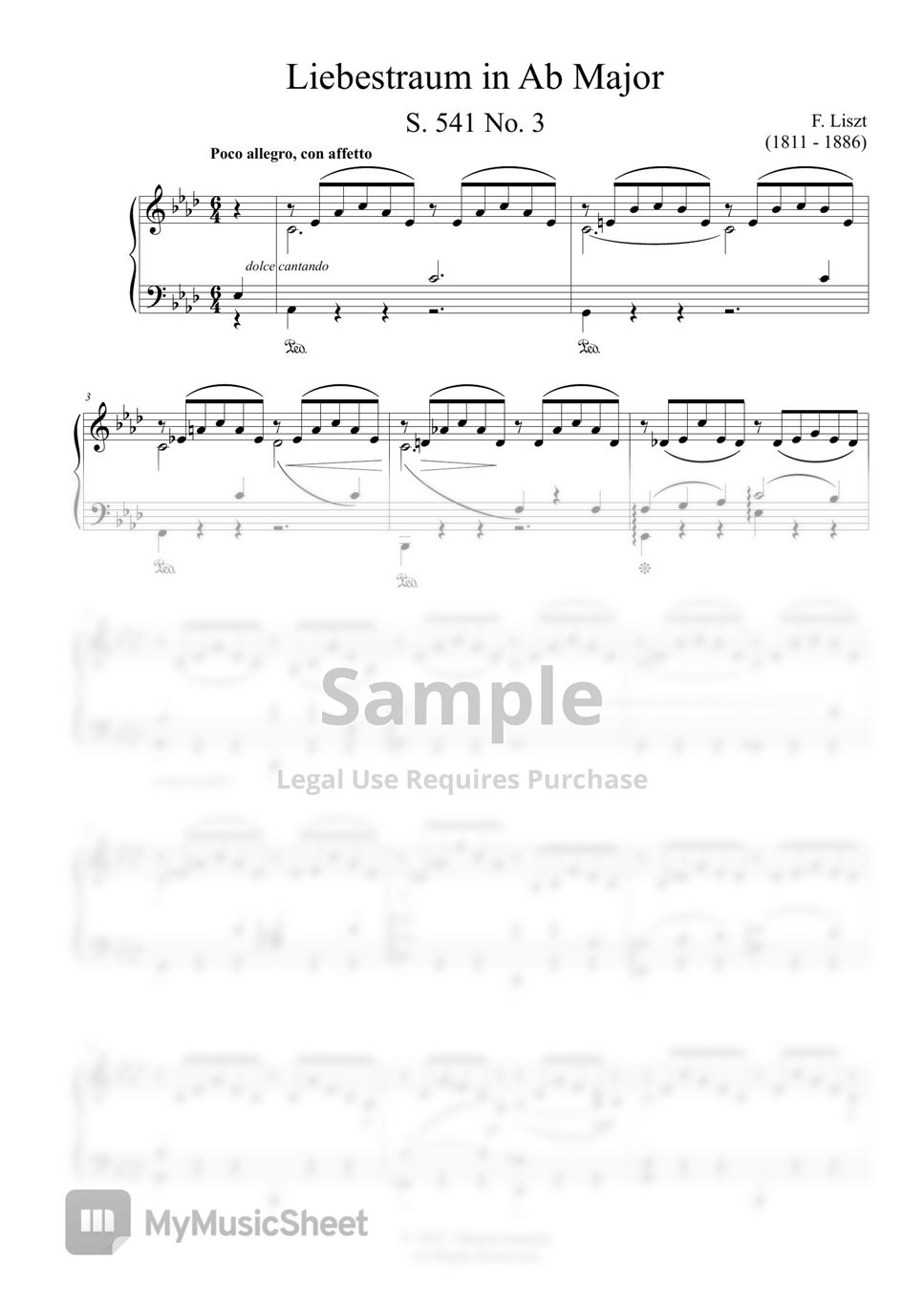 F. Liszt - Liebestraum No.3 by MyMusicSheet Official