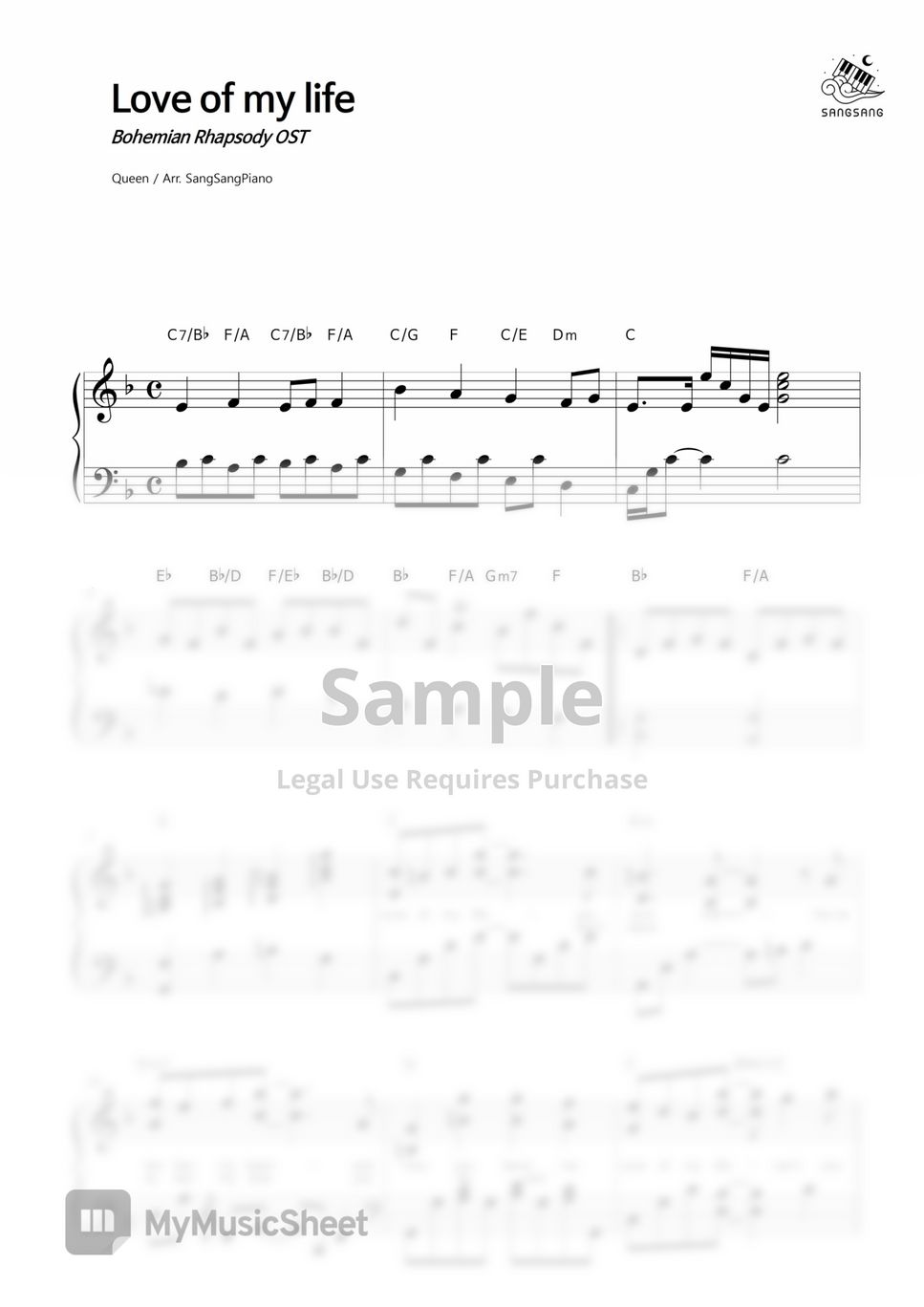 Queen Love of My Life Sheet Music (Easy Piano) in F Major