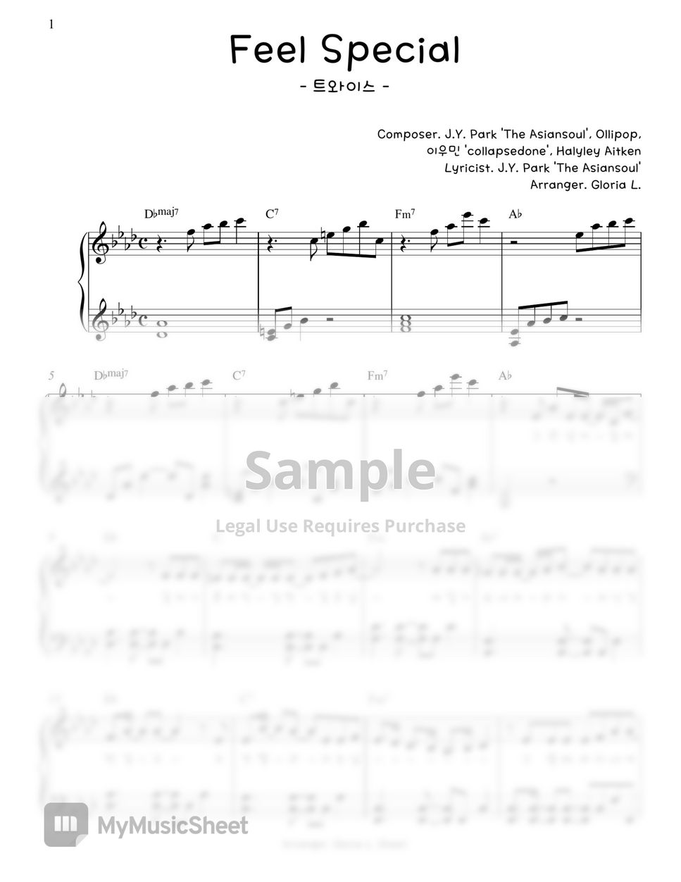트와이스 (Twice) - Feel Special Piano Sheet by. Gloria L.
