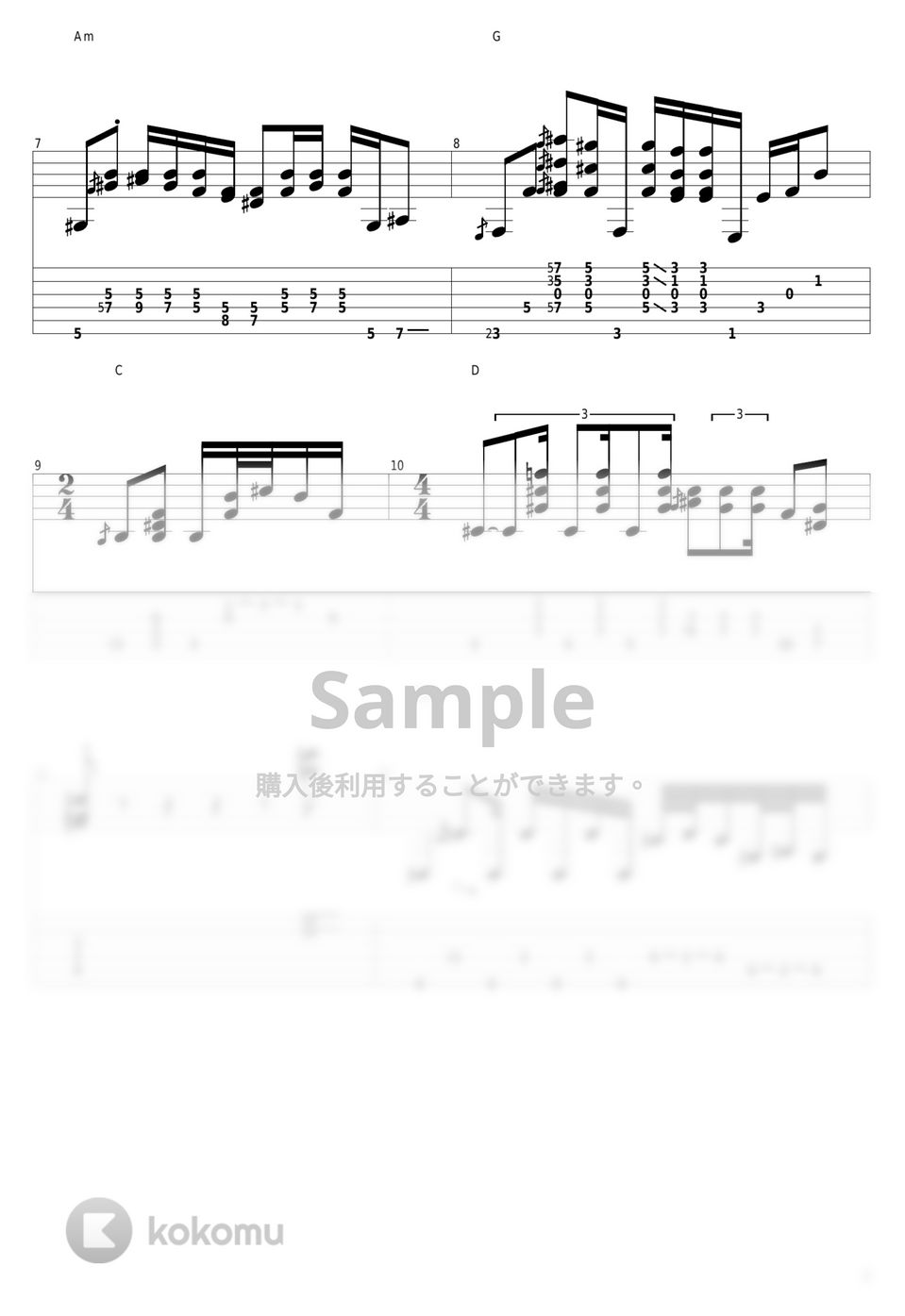 Jimi Hendrix Little Wing タブ + 五線譜 by guitar cover with tab