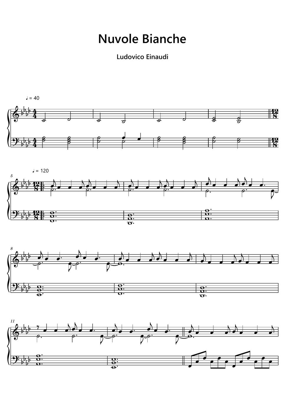 Ludovico Einaudi Nuvole Bianche (Sheet Music, MIDI,) Sheets by sayu