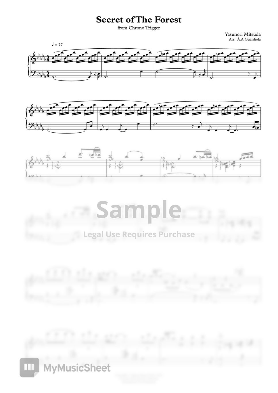 Yasunori Mitsuda - Secret of the Forest piano reductions by Á.A.Guardiola