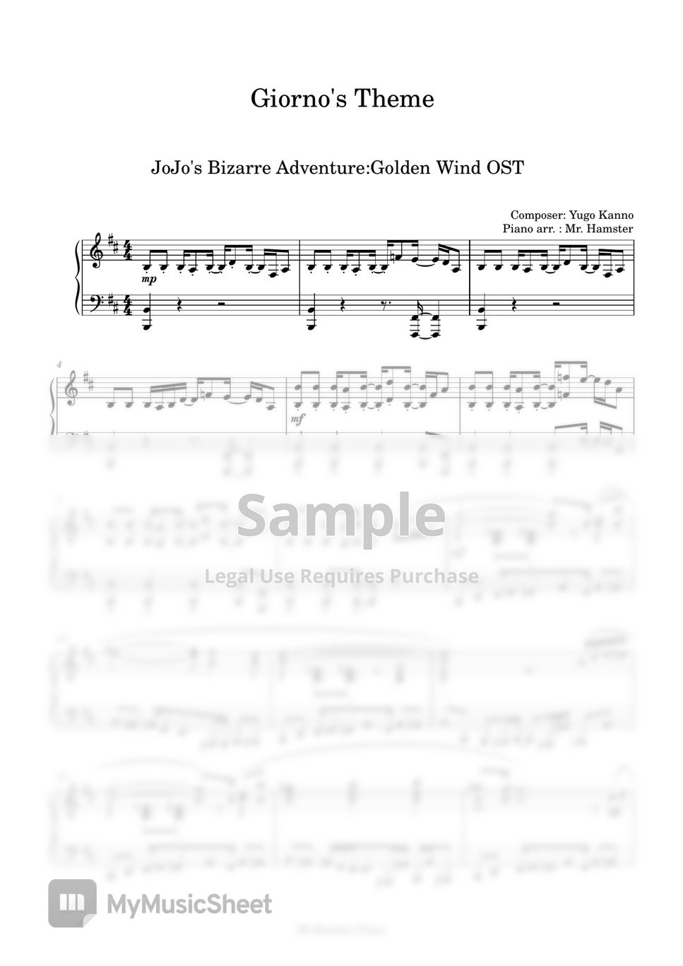 Jojo's Bizarre Adventure Opening 9 Sheet music for Flute (Solo)