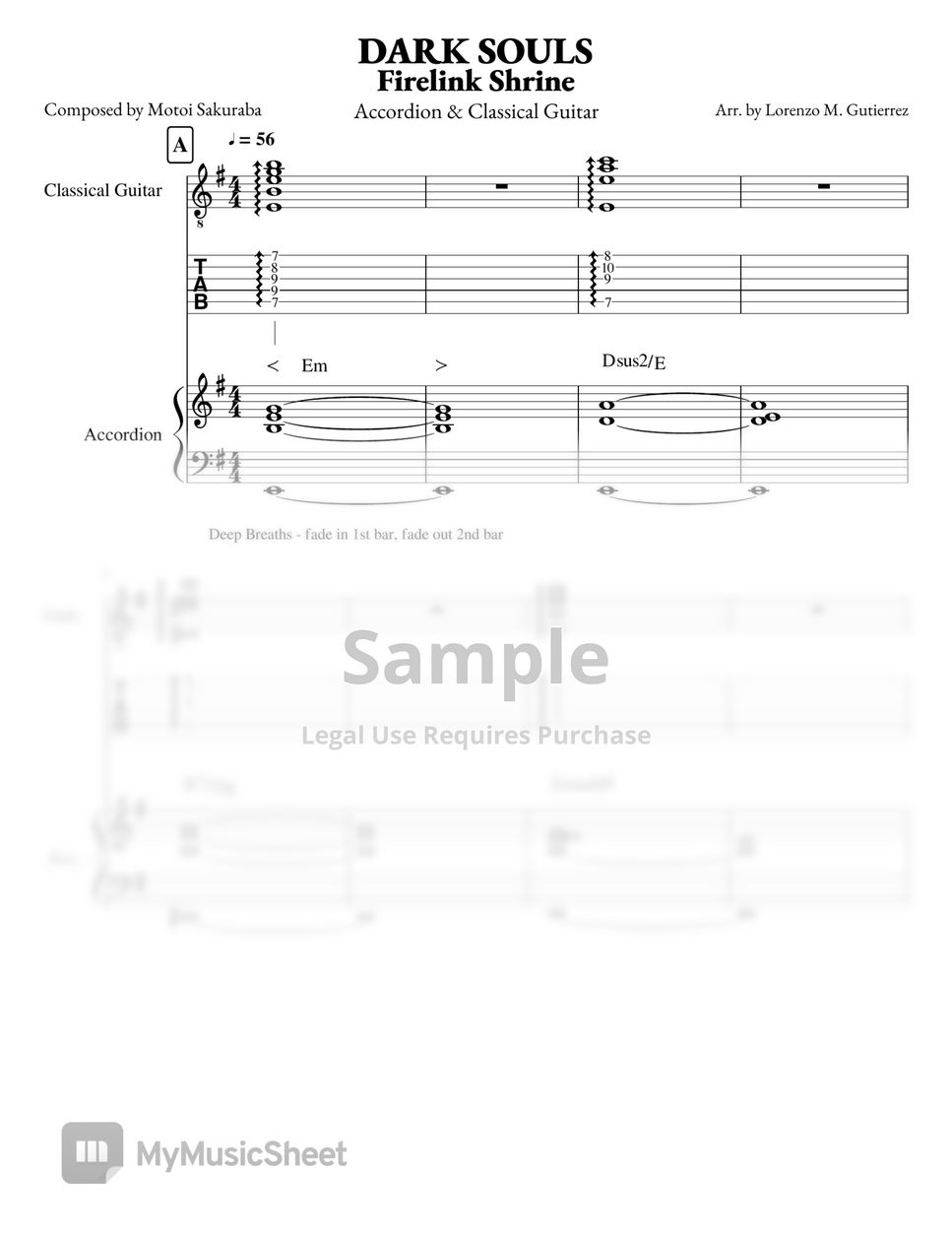 Motoi Sakuraba - Firelink Shrine (Accordion & Classical Guitar) by Lorenzo M. Gutiérrez