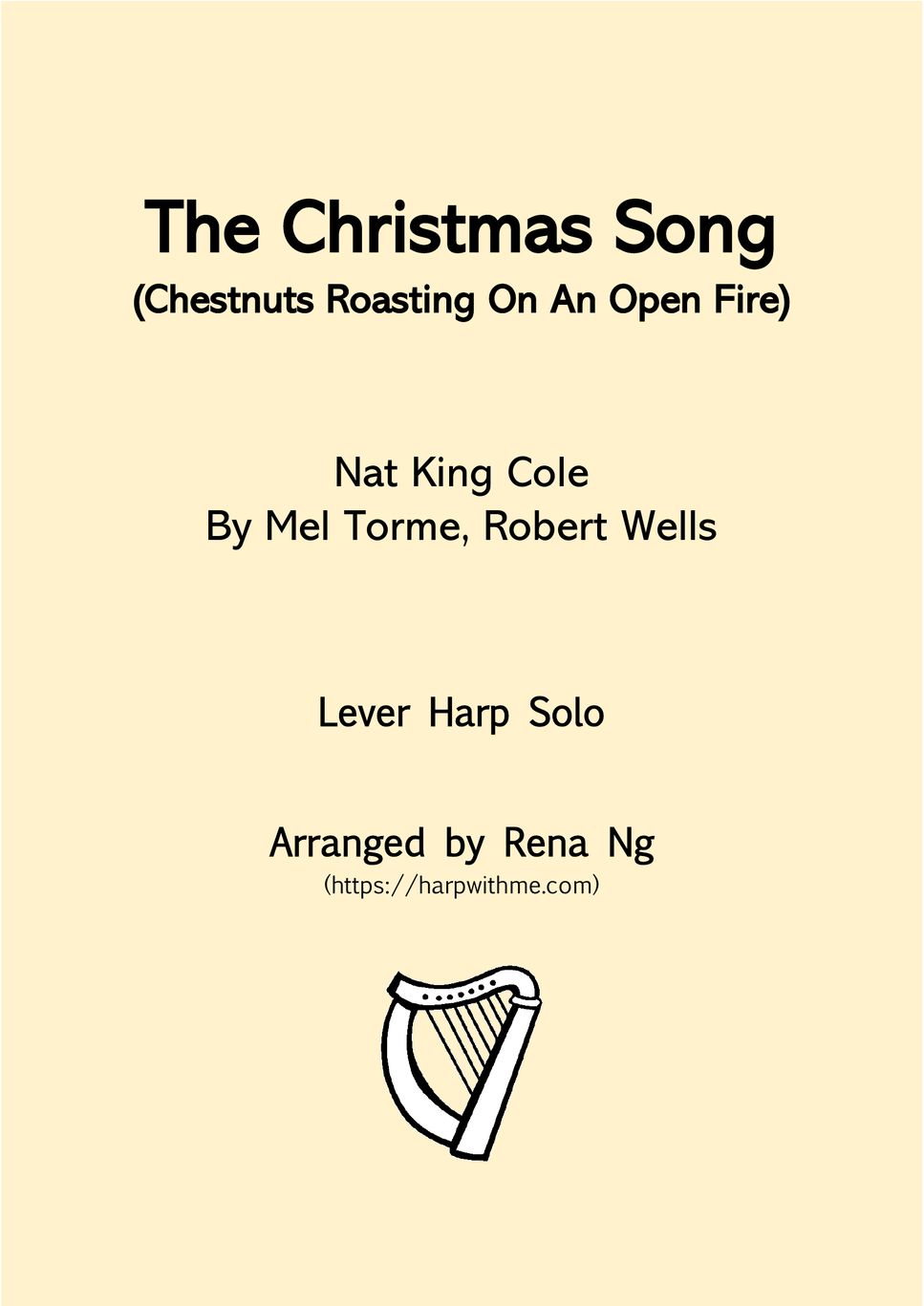 Nat King Cole - The Christmas Song [Chestnuts Roasting] (Lever Harp Solo) - Advanced Intermediate by Harp With Me