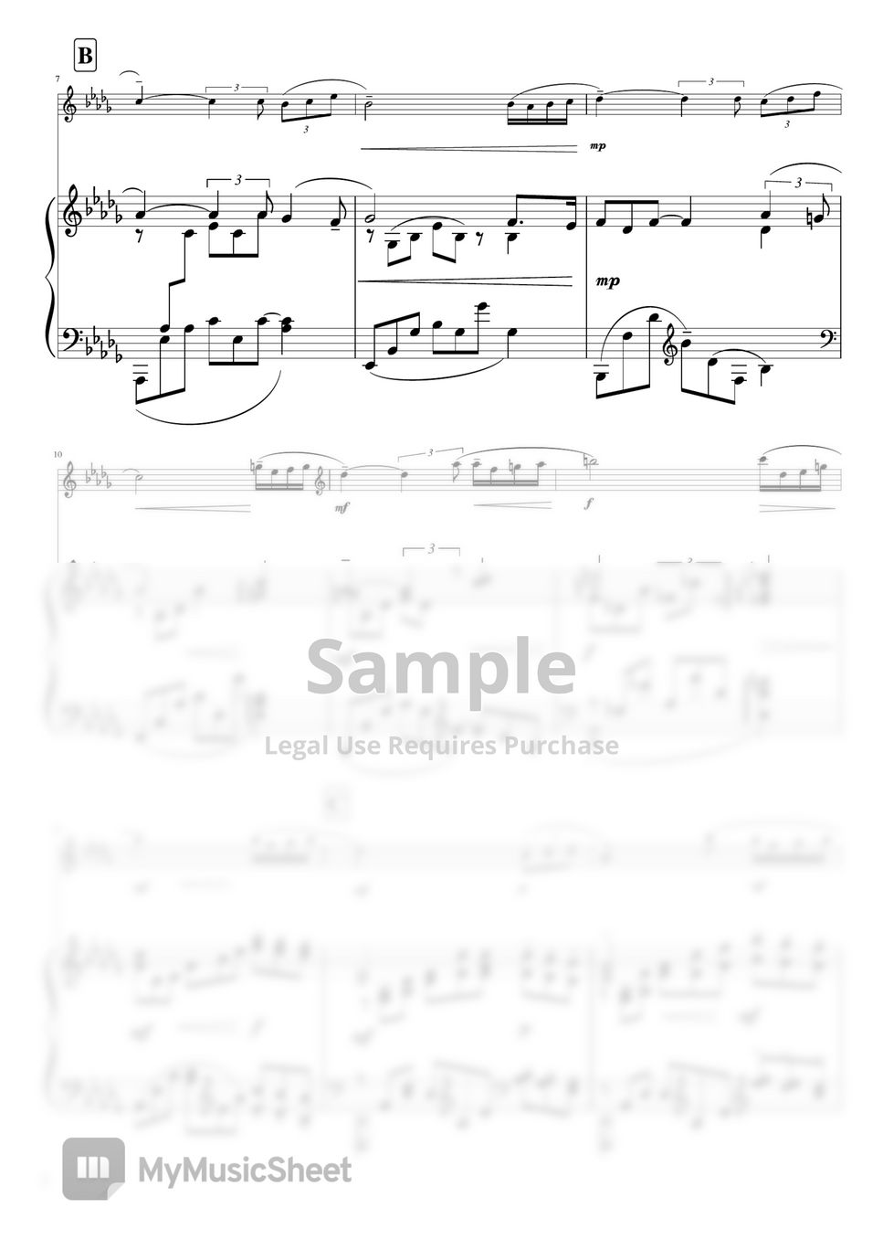 S.Rachmaninov - Variation 18 from Rhapsody on a Theme of Paganini (D♭・Violin & Piano) by pfkaori