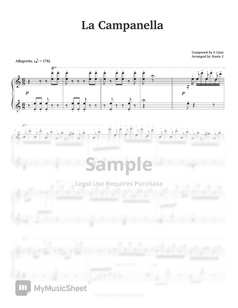 F. Liszt (리스트) - La Campanella (라 캄파넬라) (중상급악보, Am key) by Jinnie J