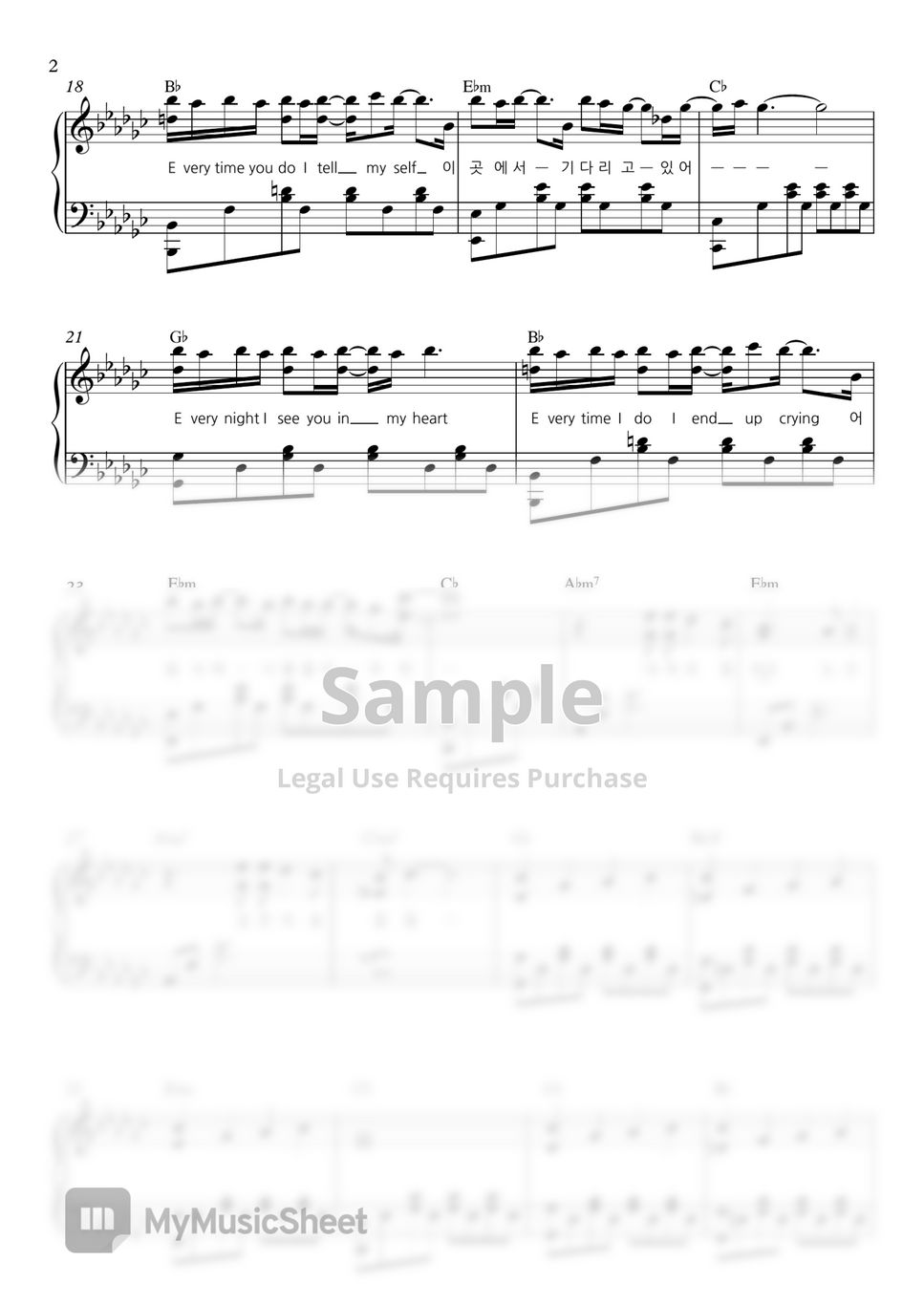 Bts jin yours ost jirisan sheets by sweetpiano