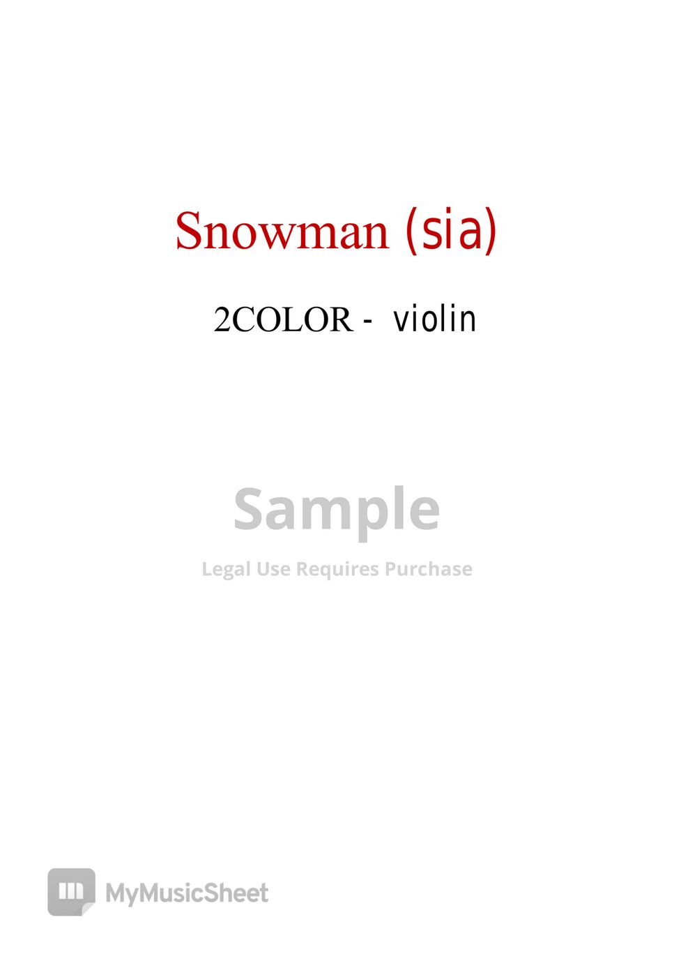 Sia - Snowman by 2COLOR flute, violin