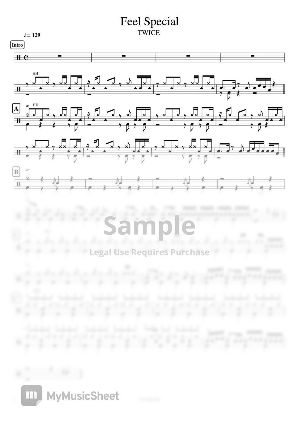 TWICE - Feel Special by Cookai's J-pop Drum sheet music!!!