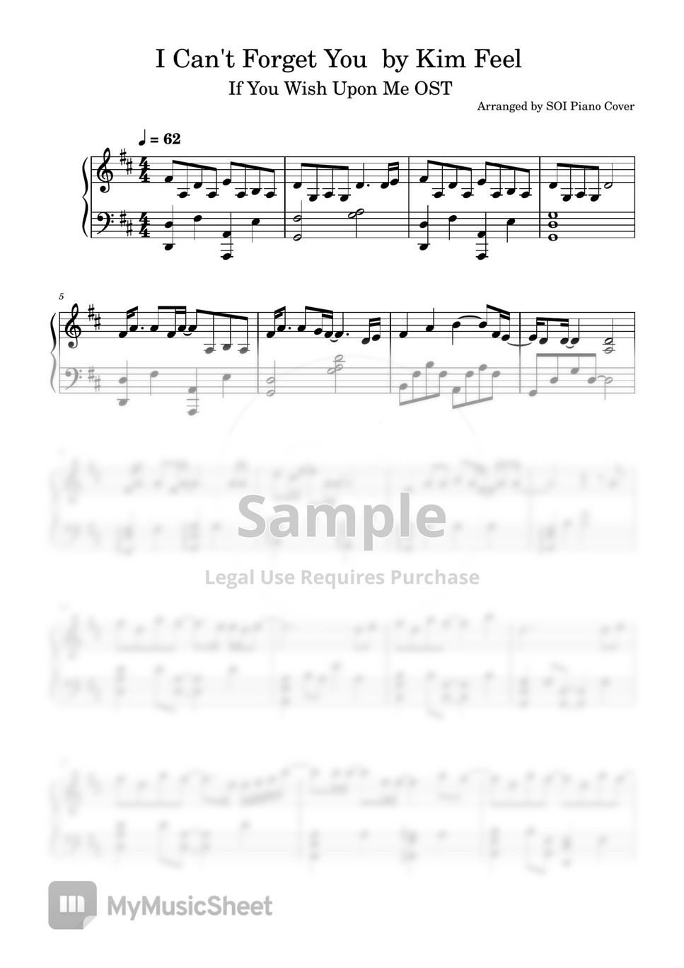 [If You Wish Upon Me OST]  Kim Feel - I Can't Forget You (Solo Piano) by SOI Piano Cover