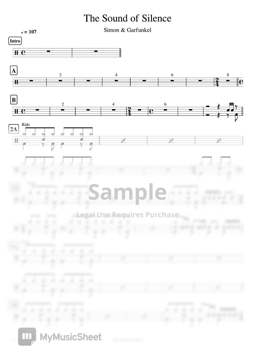 Simon & Garfunkel The Sound of Silence Hoja by Cookai's Jpop Drum