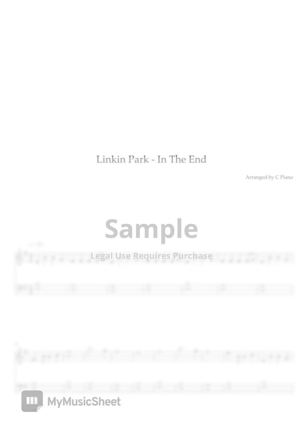 Linkin Park - In The End (Easy Version) by C Piano