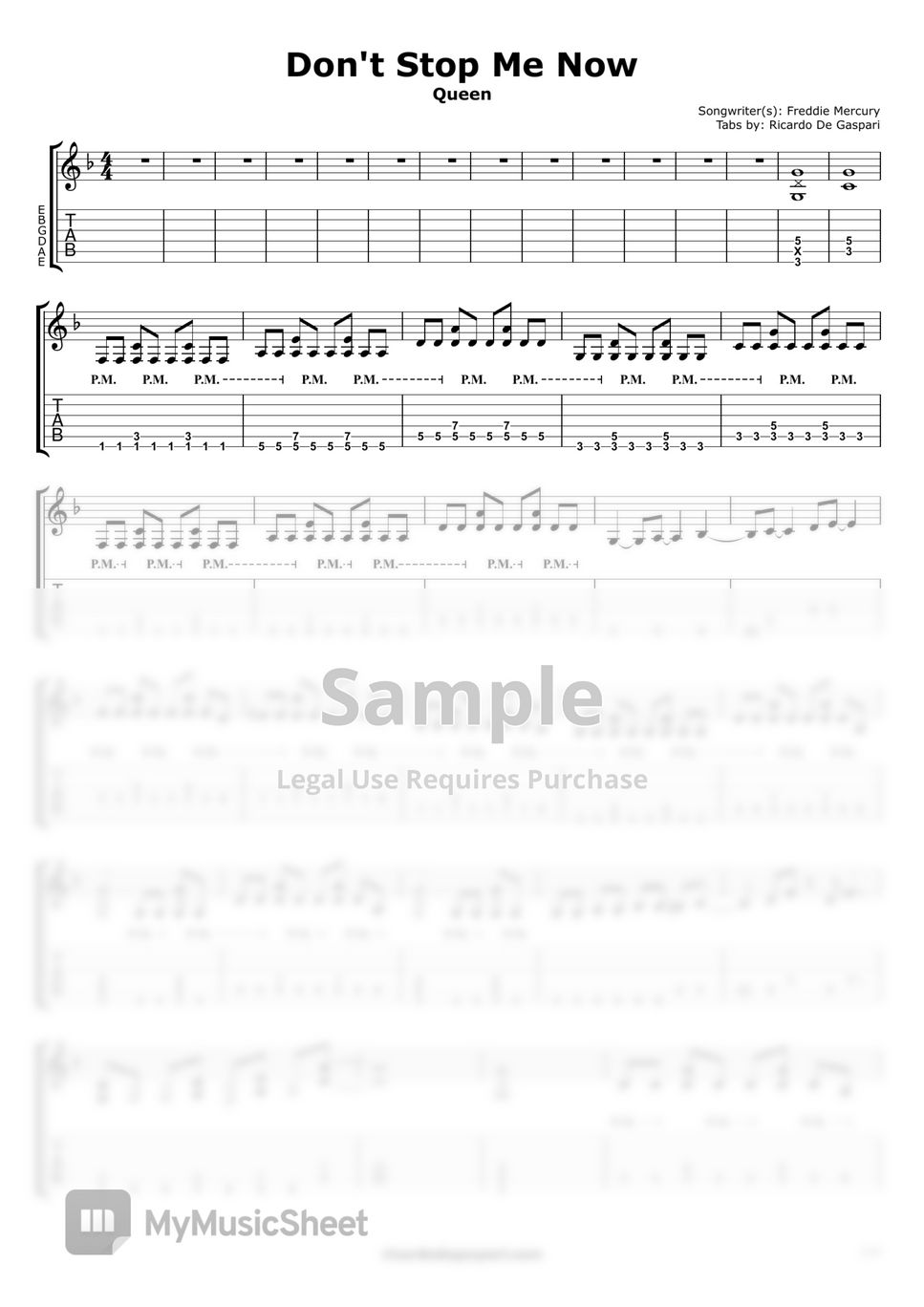 queen-don-t-stop-me-now-for-one-guitar-by-ricardo-de-gaspari