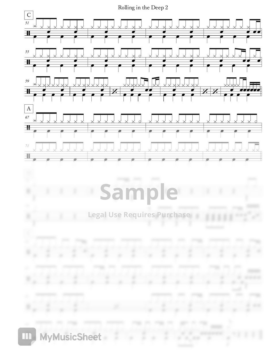 Adele Rolling in the Deep 악보 by Arkadia Drums