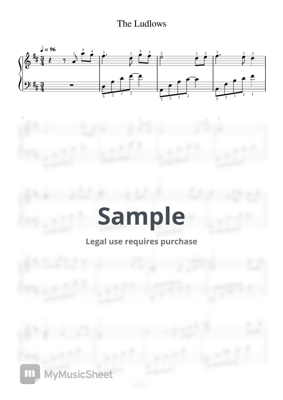 Singin' Strings - The Ludlows-全指法钢琴谱高清正版完整版 (Full Fingering Piano Score) by 紫韵音乐