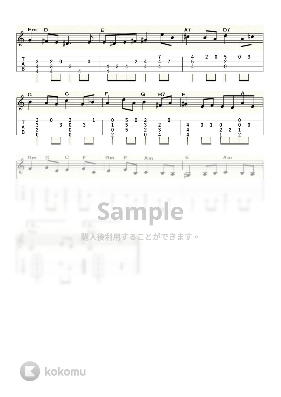 バッハ - ブーレ ～リュート組曲第１番ホ短調 BWV996～ (ｳｸﾚﾚｿﾛ/Low-G/中級) by ukulelepapa