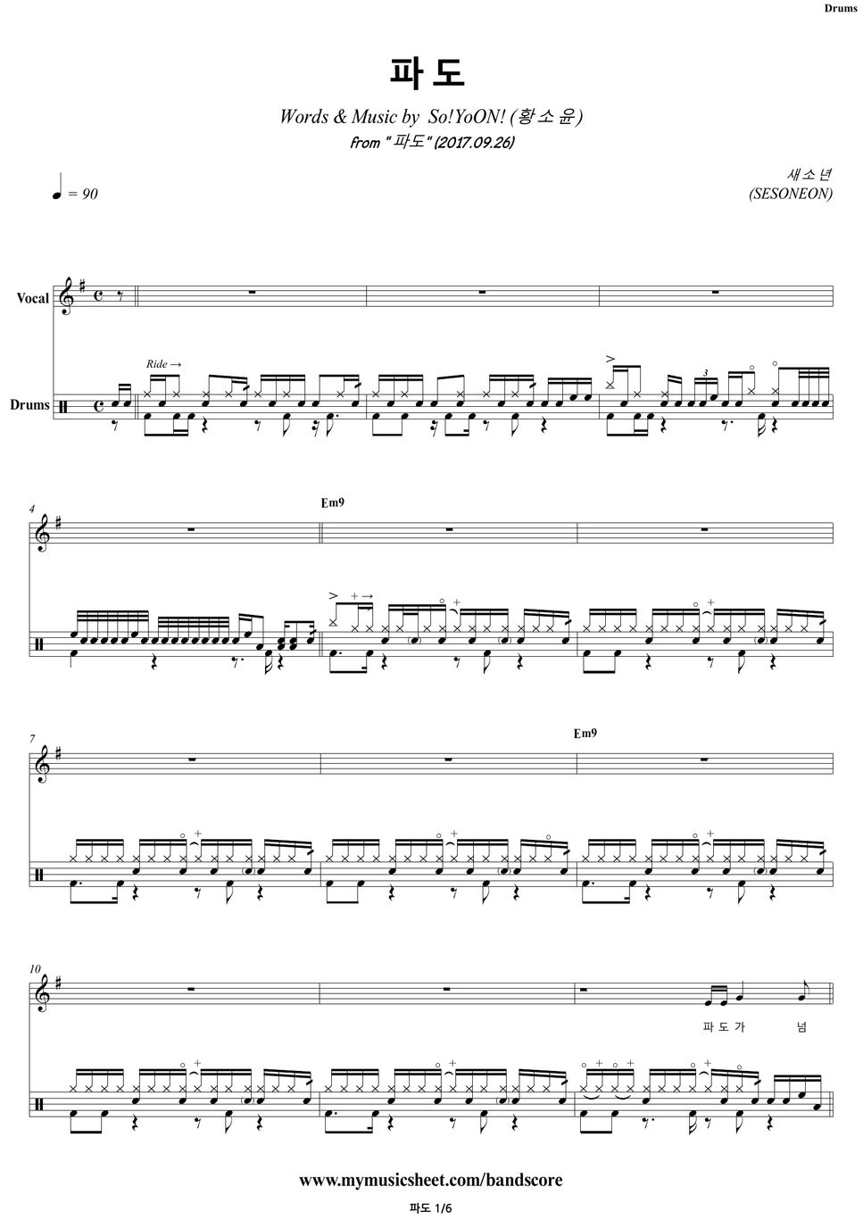 SESONEON - The Wave | Drums Sheets