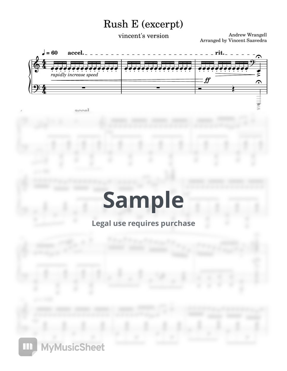 Sheet Music Boss - Rush E(excerpt) (piano solo) Sheets