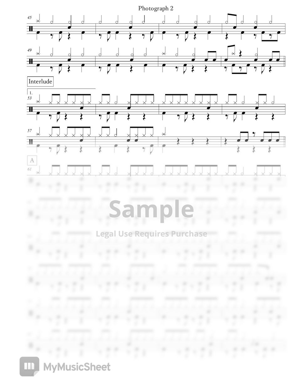 Nickelback Photograph 악보 by Arkadia Drums