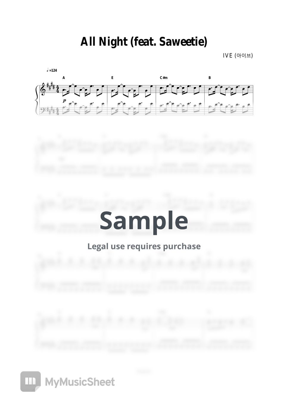 IVE (아이브) All Night (feat. Saweetie) Sheets by Dopiano