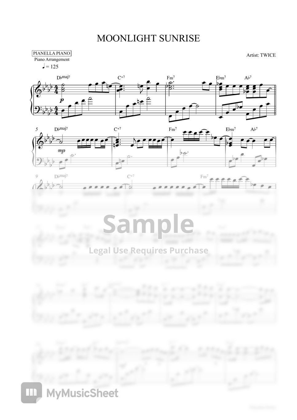 TWICE - MOONLIGHT SUNRISE (Piano Sheet) by Pianella Piano
