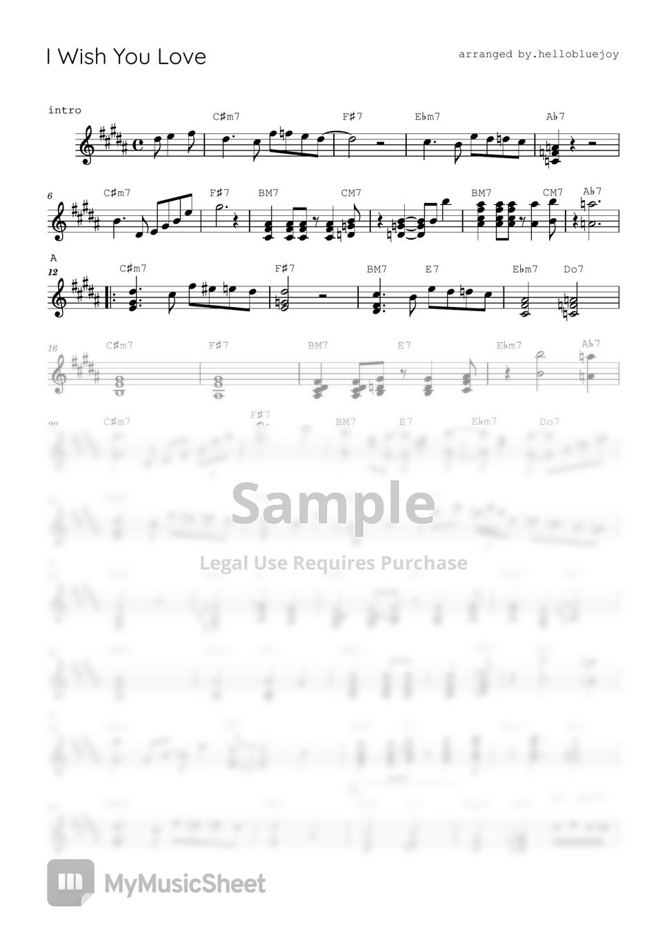 lisa-ono-i-wish-you-love-bossanova-accompaniment-solo-sheets-by