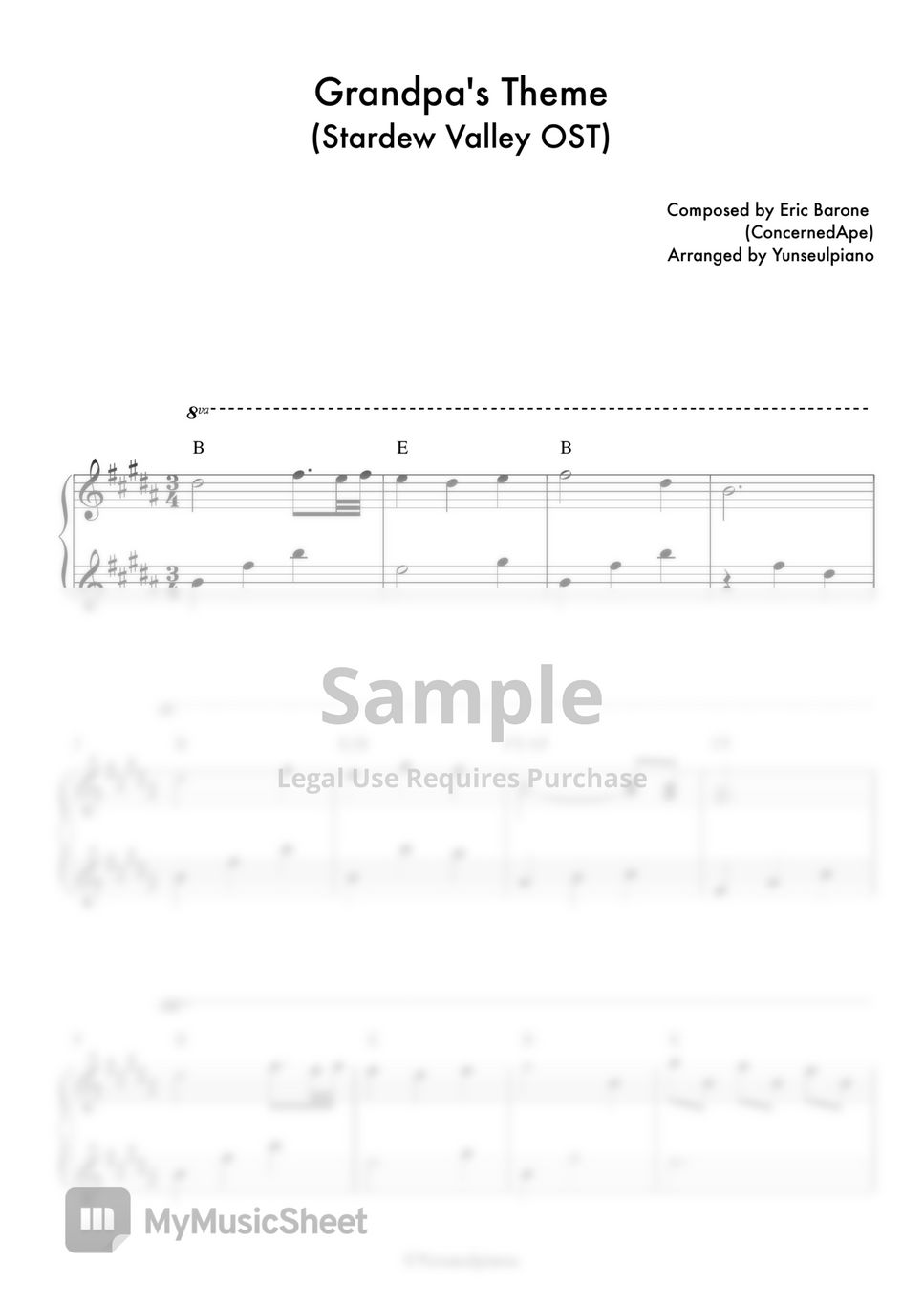 Stardew Valley OST - Grandpa's Theme (Piano Ver.) by Yunseulpiano