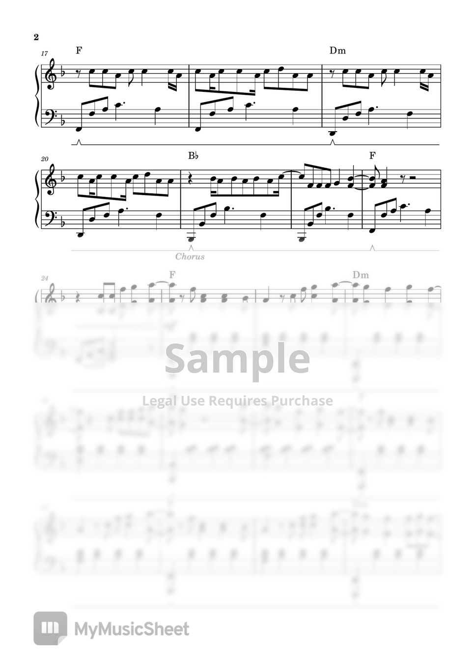 Bruno Mars - Just The Way You Are (PIANO SHEET) Sheets by Bruno Mars