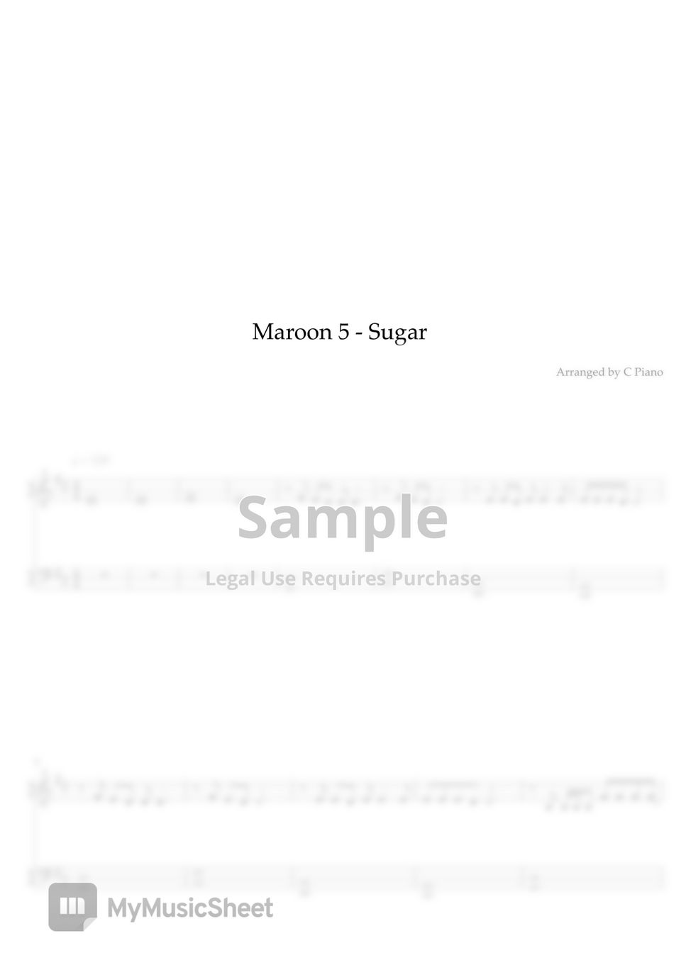 Sugar - Maroon 5 (Easy Version) by C Piano