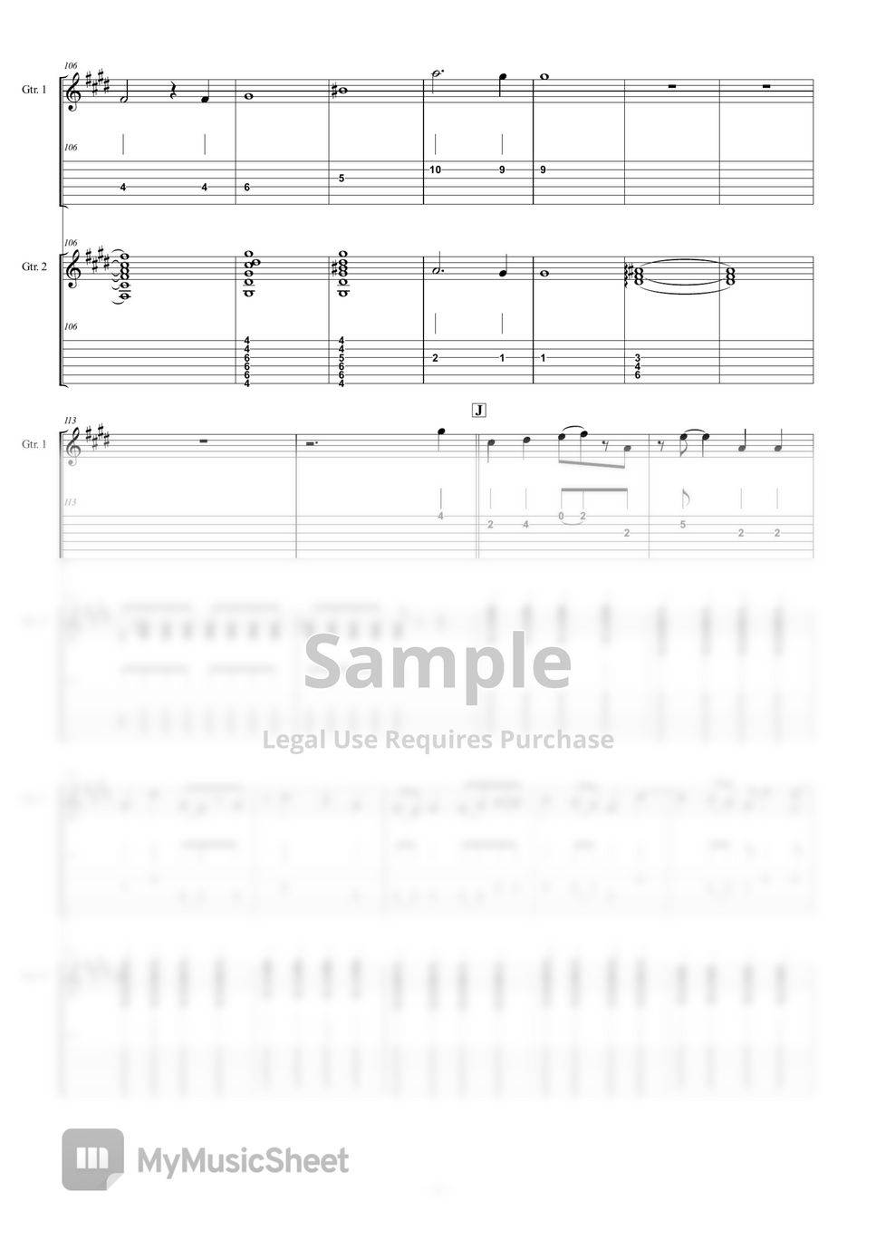 米津玄師 - 【ギターデュオTAB譜】KICK BACK Acoustic Guitar TAB PDF