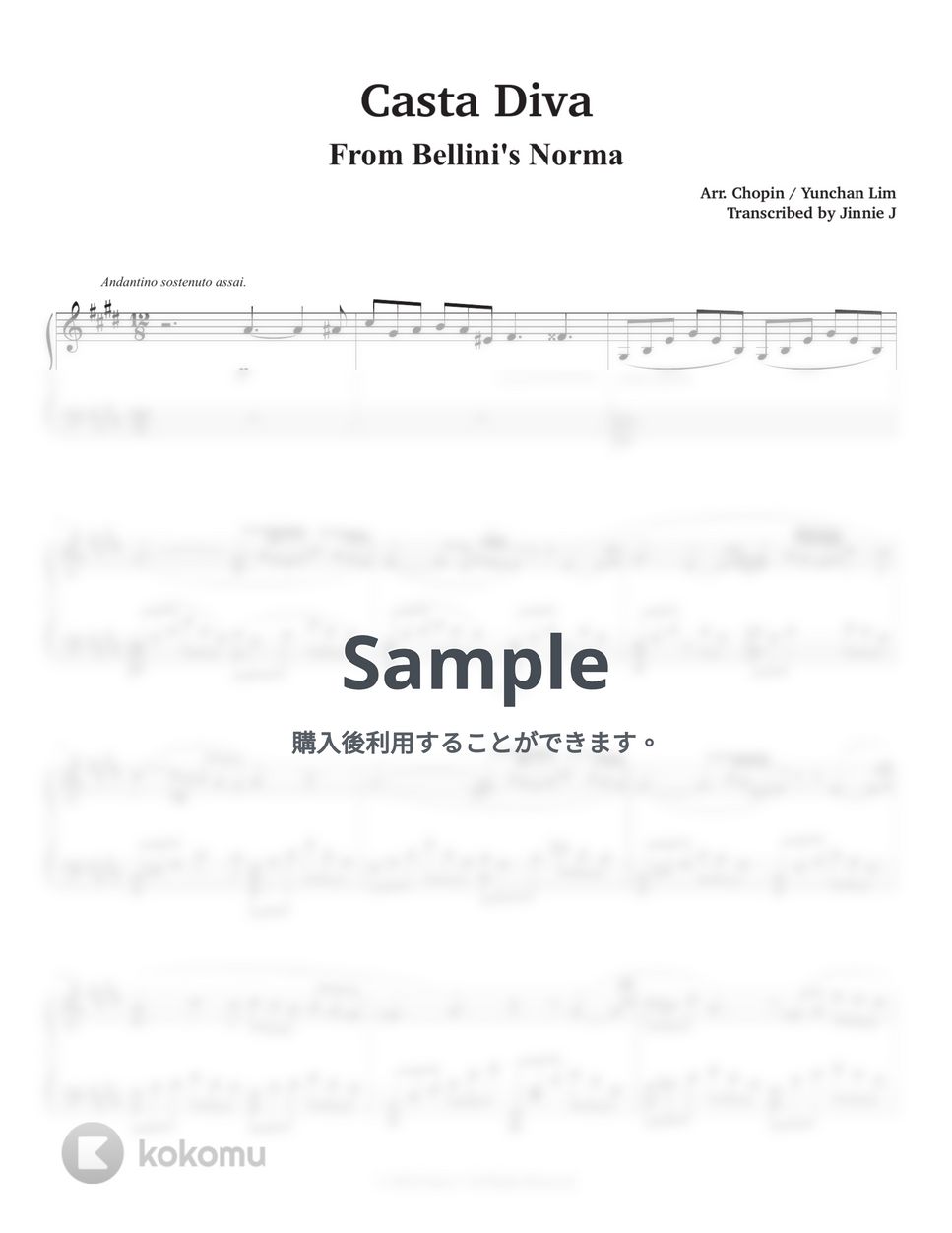 V. Bellini - Casta Diva (Norma) (Yunchan Lim Performance Transcription) by Jinnie J