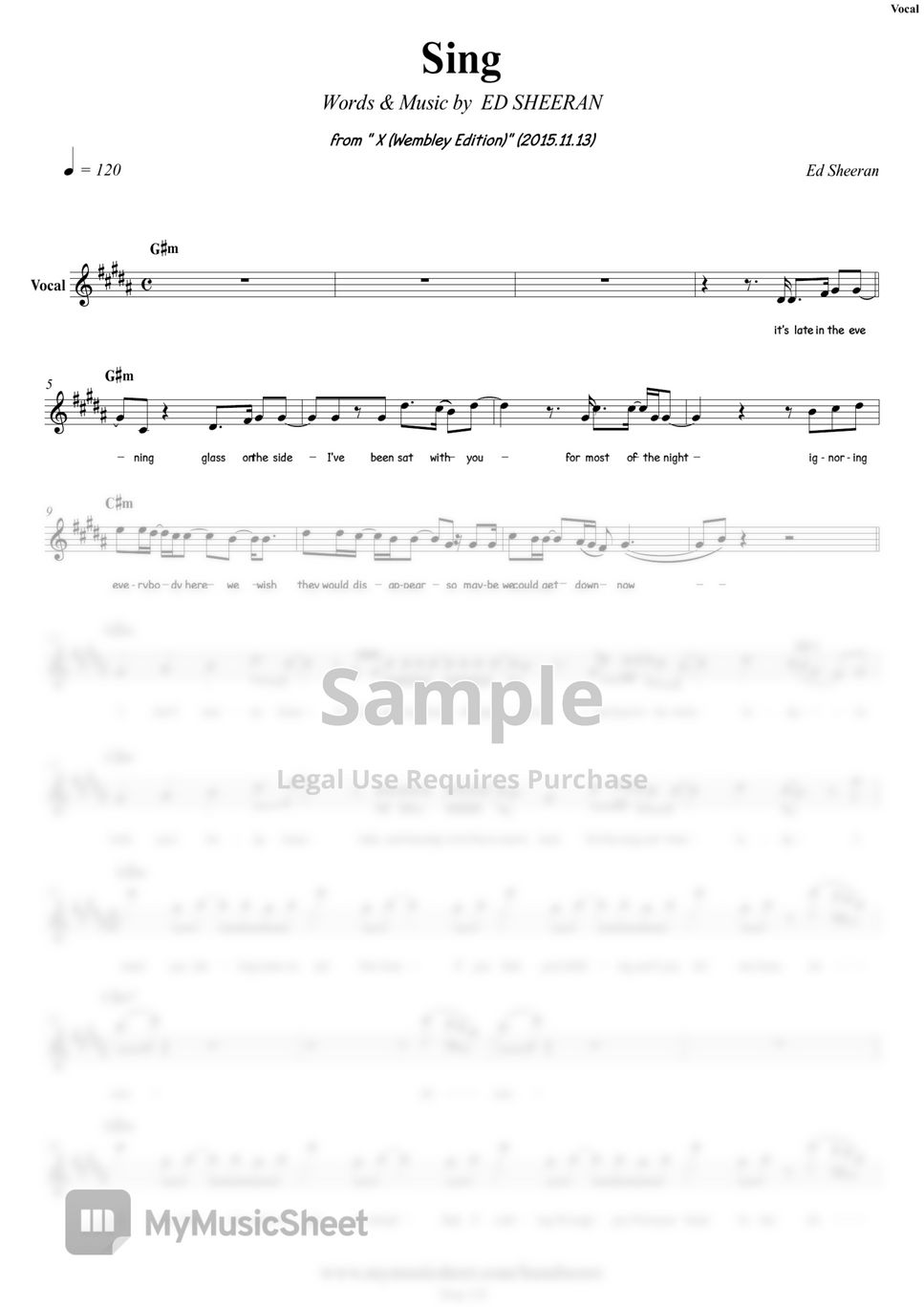 Ed Sheeran Sing Band Score Sheets 3411