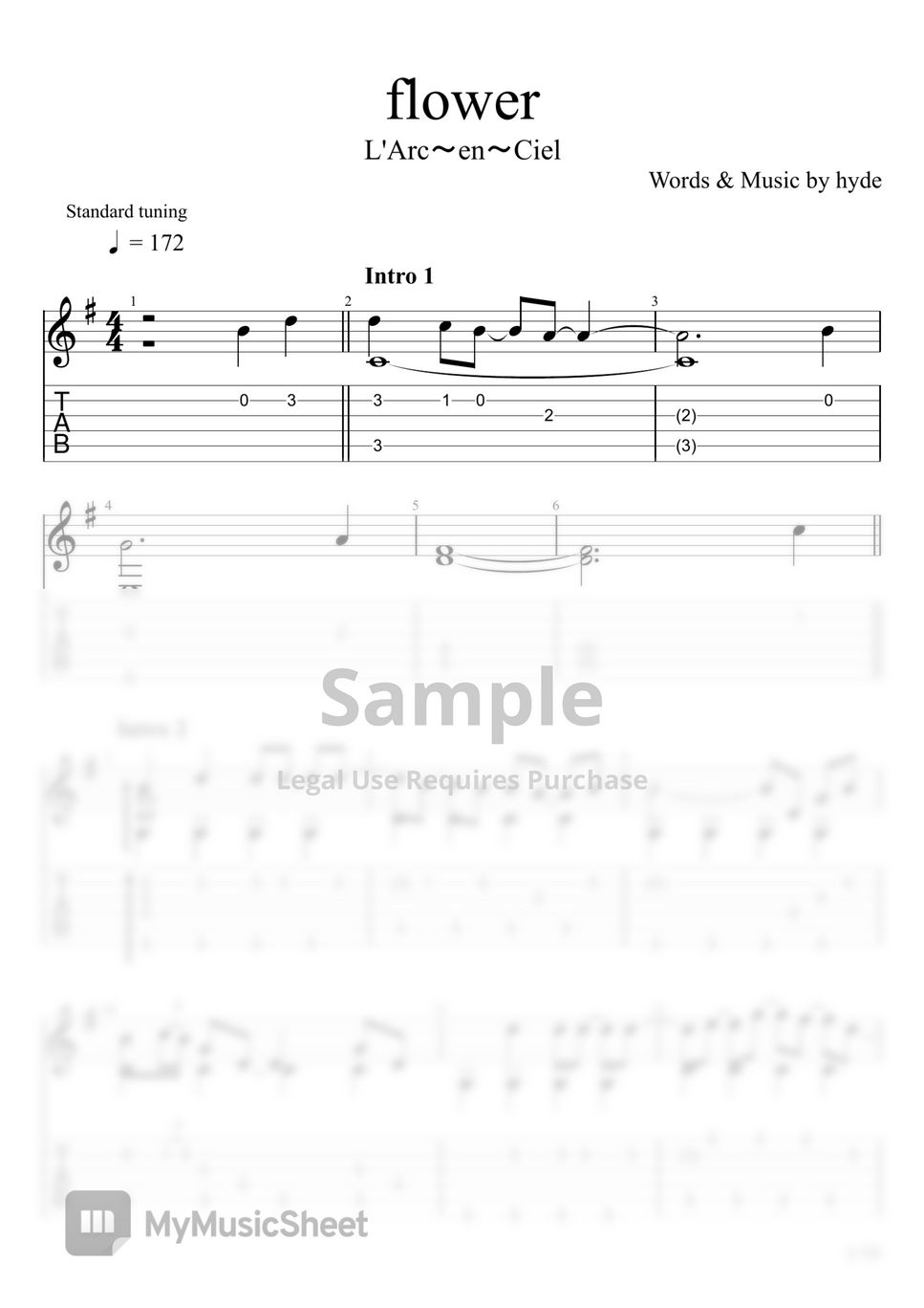 L'Arc～en～Ciel flower (Fingerstyle) Sheets by u3danchou