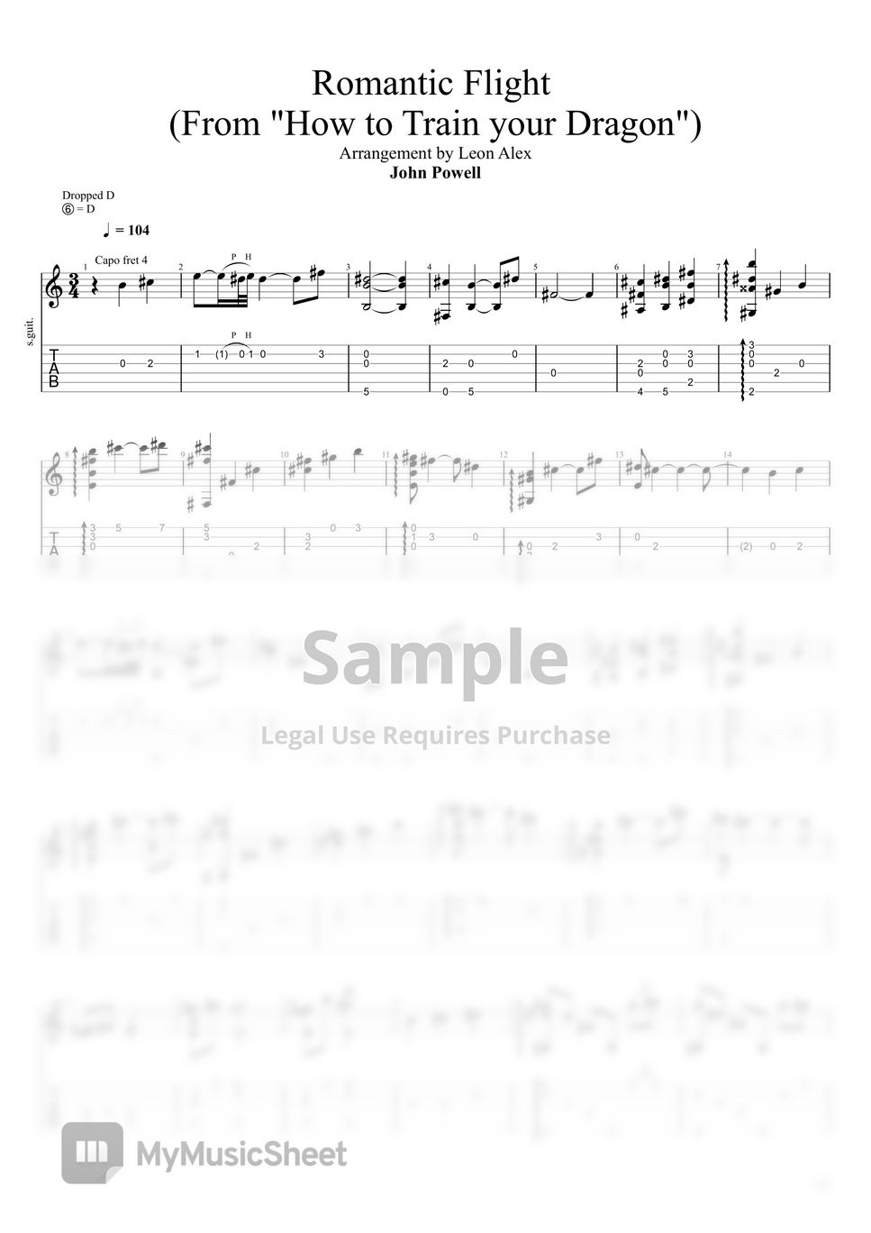 John powell romantic flight from how to train your dragon sheets