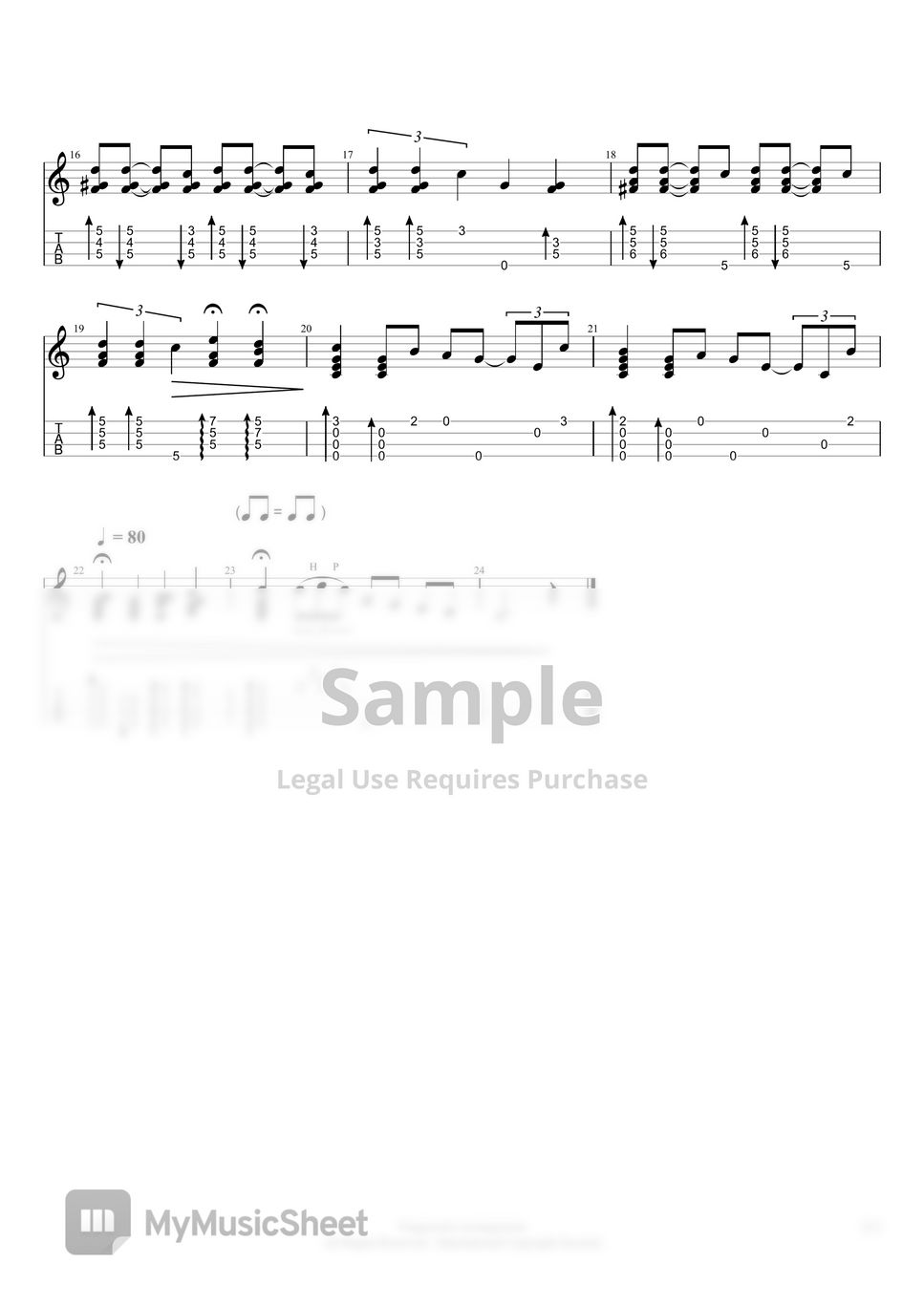 Édith Piaf - La Vie en Rose (Uku-Fingerstyle) Tab + 1staff by Franco C