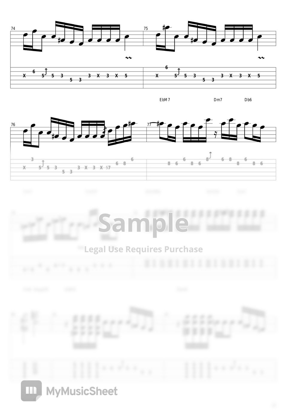 山下達郎 - Music Book Tab + 1staff by guitar cover with tab
