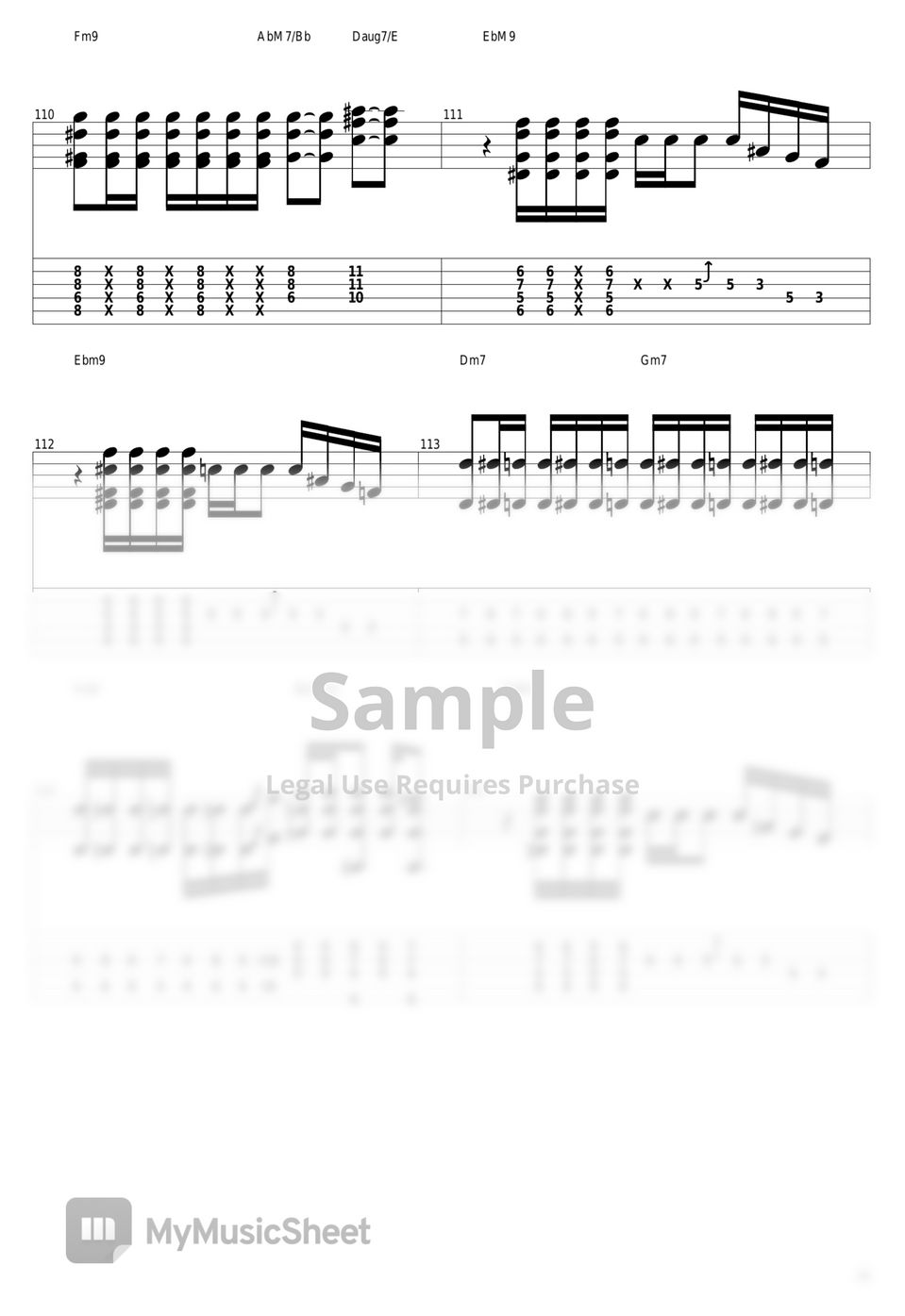 山下達郎 - Music Book Tab + 1staff by guitar cover with tab