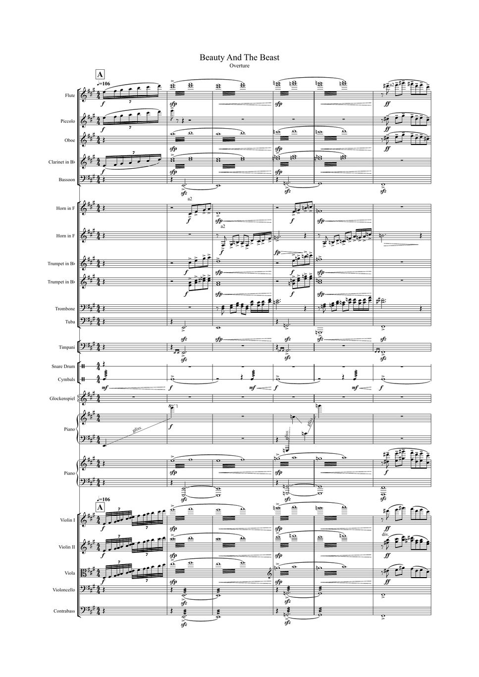 Alan Menken - Beauty and The Beast - Overture for Orchestra