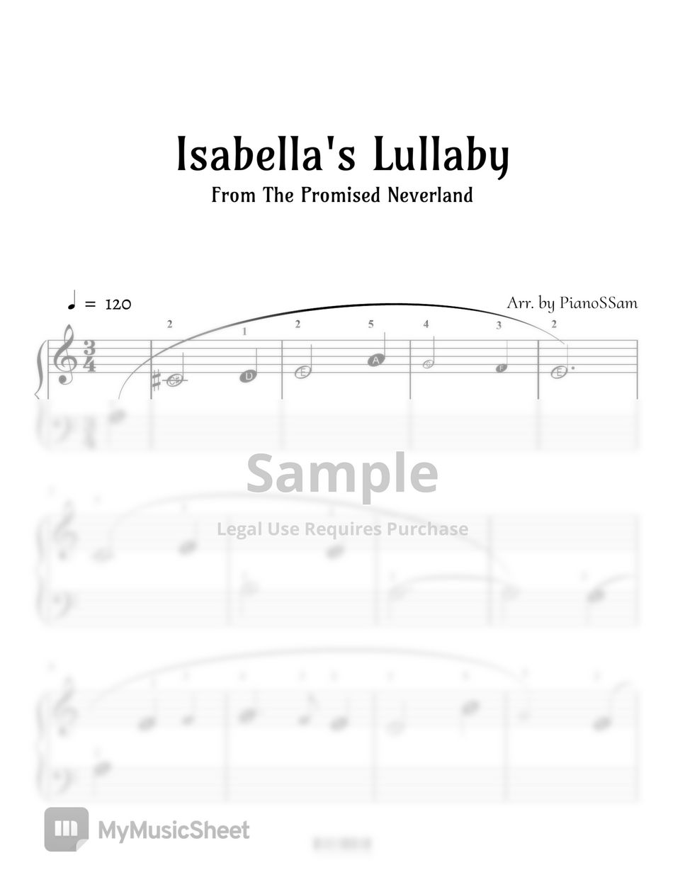 小畑貴裕 - Isabella's Lullaby - 約束のネバーランド The Promised Neverland (약속의 네버랜드) by PianoSSam