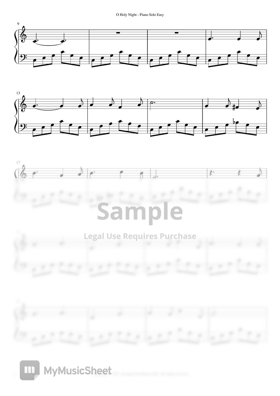 Adolphe Adam - O Holy Night (오 거룩한 밤) 4 pages (피아노 솔로 쉬운 편곡) by hanna