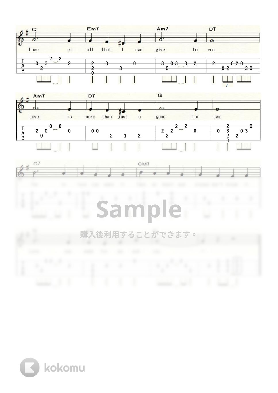 ナット・キング・コール - L-O-V-E (ｳｸﾚﾚｿﾛ / High-G,Low-G / 初～中級) by ukulelepapa