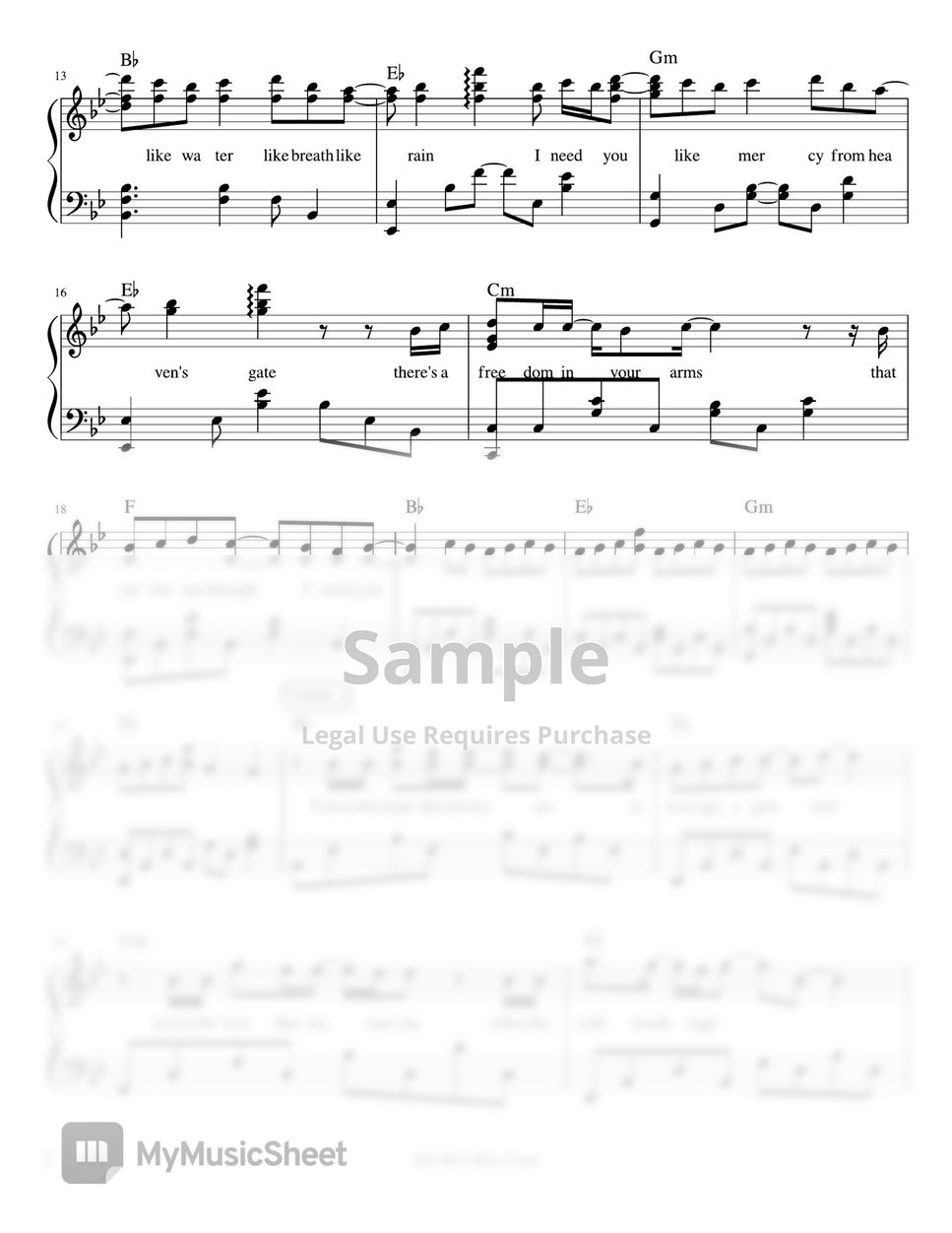LeeAnn Rimes - I Need You (piano sheet music) by Mel's Music Corner