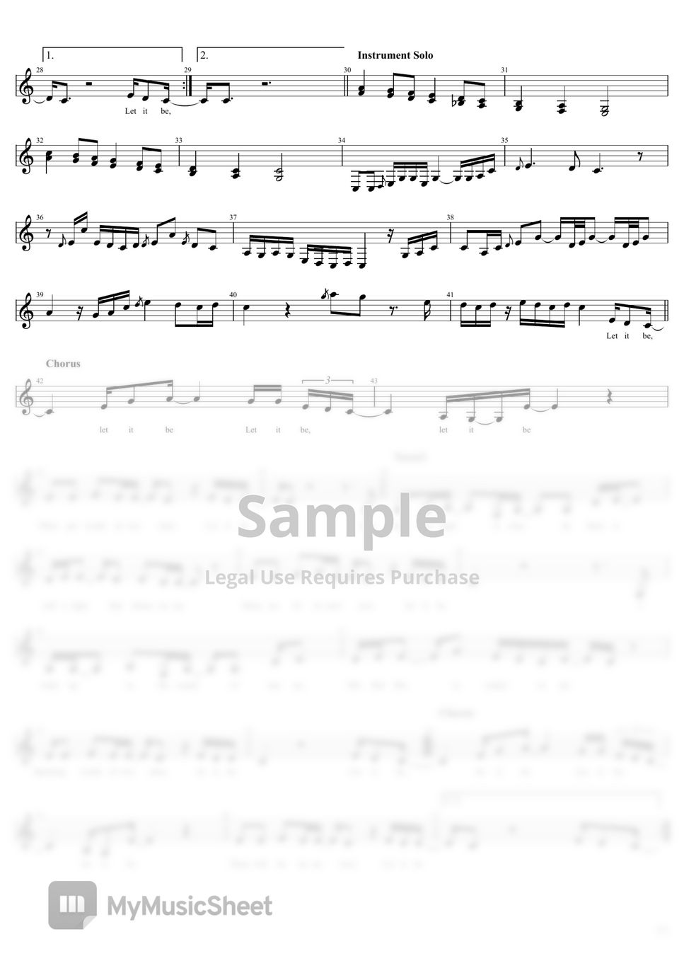 The Beatles - Let It Be (Score for "C Key" instruments) by EMST