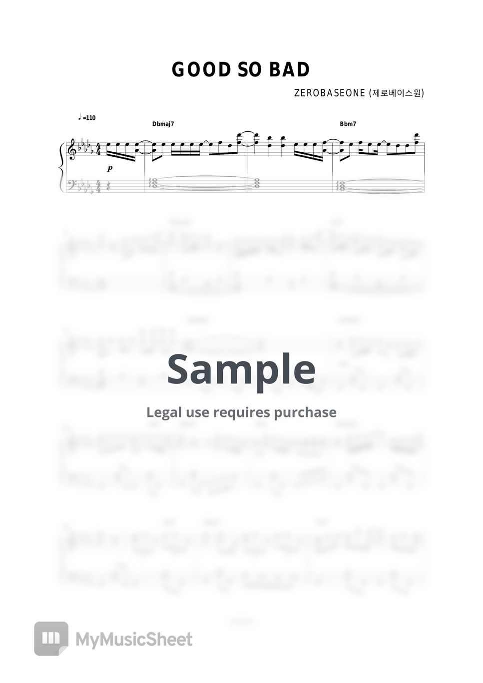 ZEROBASEONE (제로베이스원) - GOOD SO BAD Sheet Music by Dopiano
