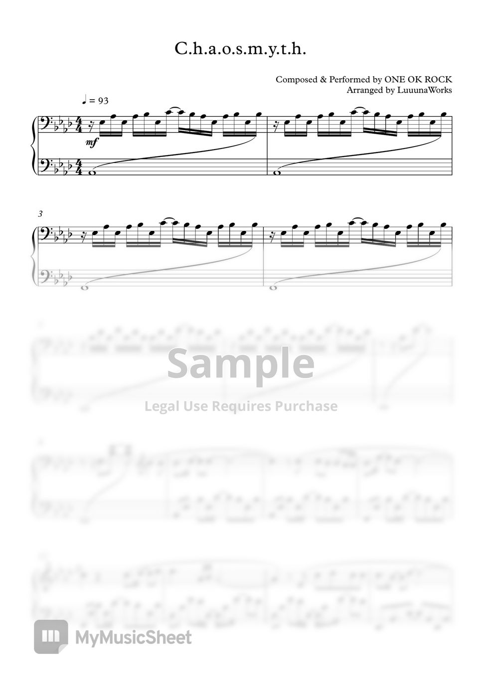 ONE OK ROCK C.h.a.o.s.m.y.t.h. Sheets by LuuunaWorks