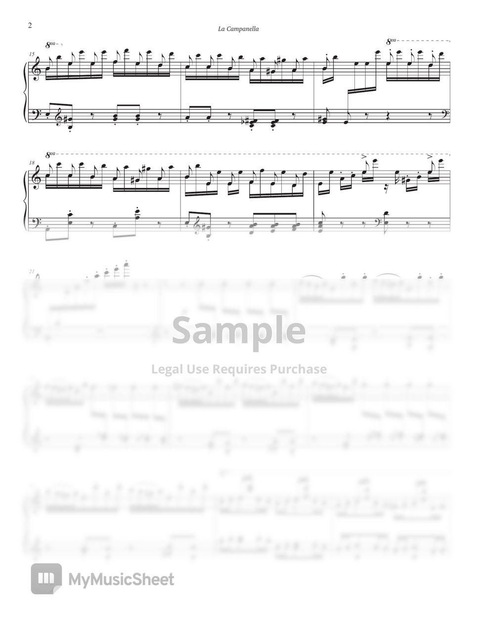F. Liszt (리스트) - La Campanella (라 캄파넬라) (중상급악보, Am key) by Jinnie J