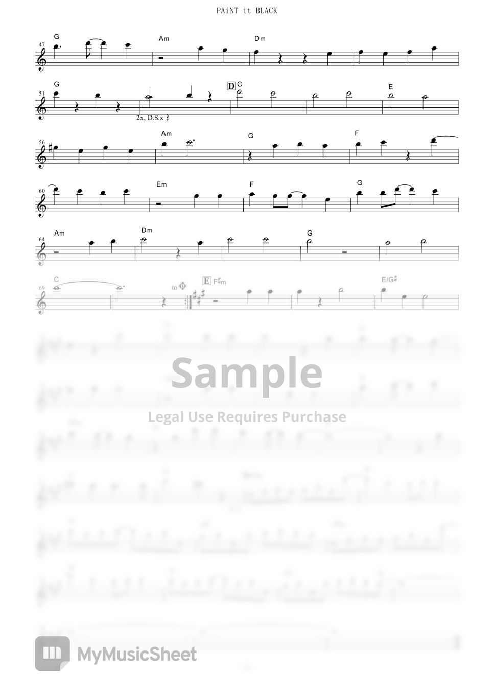 Black Clover PAiNT it BLACK (in C) Sheet by BiSH