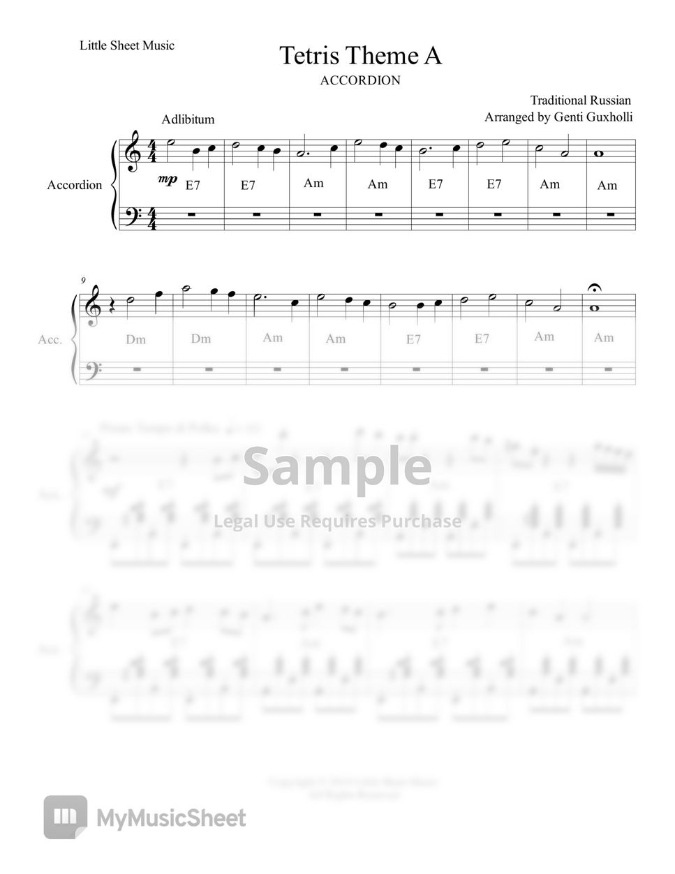 Tetris - Korobeiniki (Tetris Theme A) (Accordion Solo) by Genti Guxholli