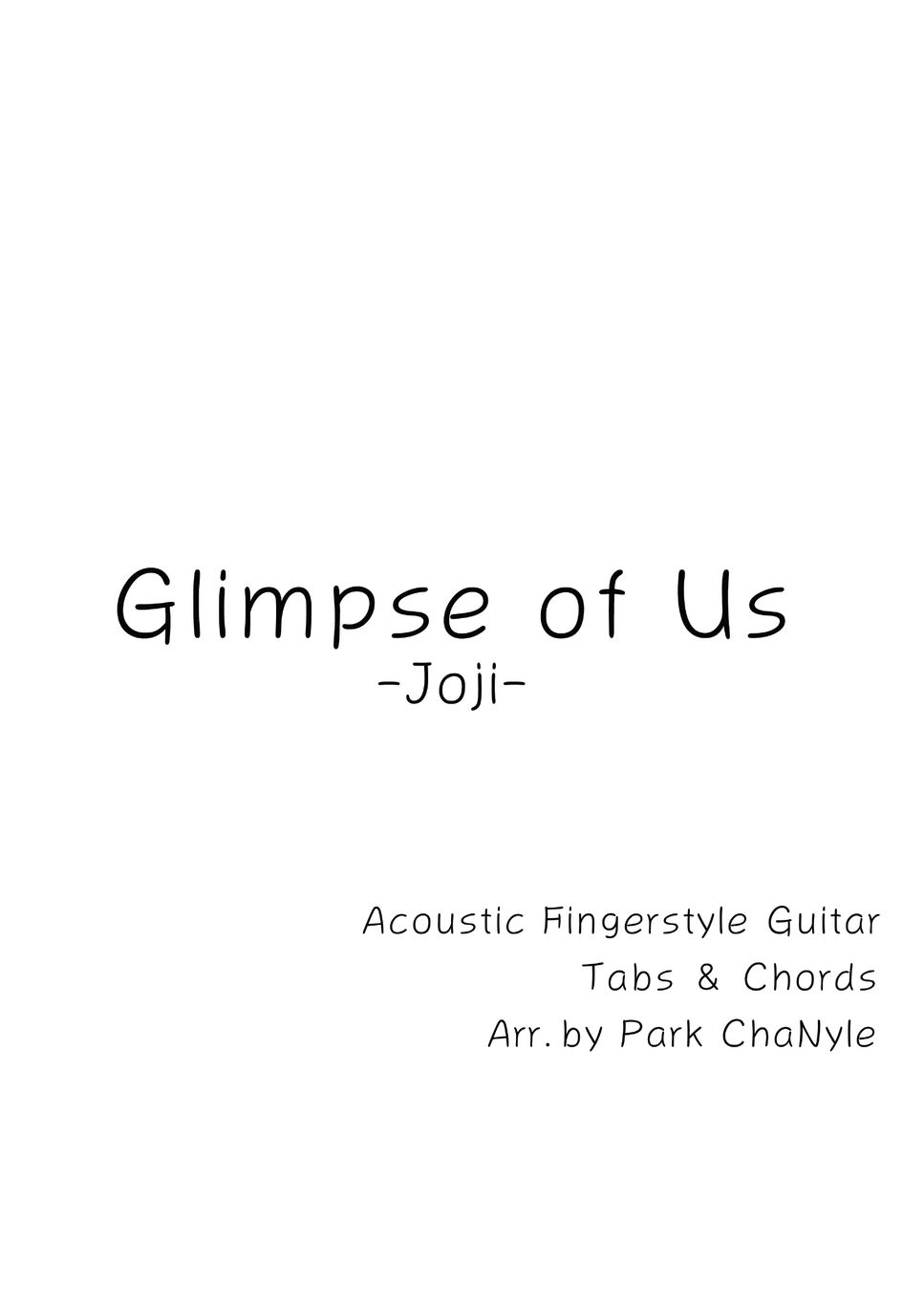 joji-glimpse-of-us-fingerstyle-guitar-tutorial-tab-1staff-by-park